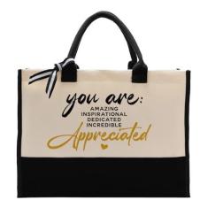 Imagem de Bolsa de lona, sacola de lona de algodão, presente de agradecimento para colegas de trabalho, presente de agradecimento aos funcionários, sacolas de lona para mulheres, você é incrível, inspiradora,