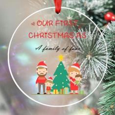 Imagem de Enfeites de Natal 2024 - Nosso primeiro Natal como uma família de quatro ornamentos exclusivos para bebês 1º enfeites de Natal para pais novos presentes para casais, mãe, pai, recém-nascidos, meninas,