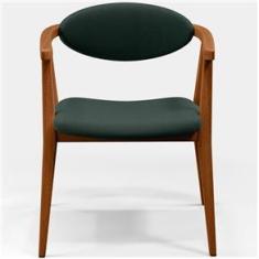 Imagem de Poltrona Decorativa Para Sala de Estar Cecília B04 Linho Verde Musgo - Lyam Decor