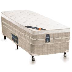 Imagem de Cama Box Solteiro Castor Premium com Mola Tecnopedic 69x88x188cm – Branco/Bege