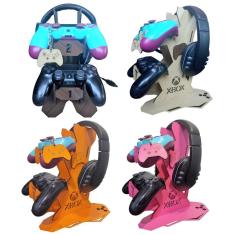 Imagem de Base 2 Controles Headset Headphone Xbox One X + Chaveiro mdf