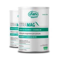 Imagem de Kit 2 Citramag Magnésio + B6 Unilife 300g Sabor Citrus