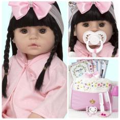 Imagem de Boneca Reborn Recem Nascida Menina Princesa Enxoval Completo - Cegonha