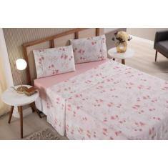 Imagem de Jogo De Lençol Casal Padrão 4 Peças Tulipa Roupa De Cama Percal 100% A