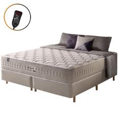 Imagem de Cama Box Queen Fendi + Colchão Molas Ensacadas Magnético Cinza