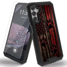 Imagem de Qindaiwen Capa para Samsung Galaxy A15 5G com 1 pacote de protetores de tela, capa protetora de camada dupla de policarbonato rígido e amortecedor macio resistente a impactos para Samsung A15,