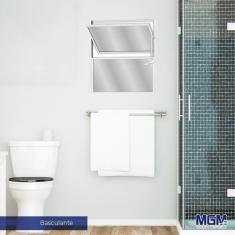 Imagem de Janela de Aluminio Basculante com 1 báscula e 1 fixo 50x50 MGM Branco