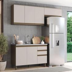 Imagem de Cozinha Compacta Connect 7 Portas 2 Gavetas 100% Mdf Duna/Cristal - Henn