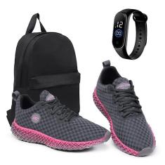 Imagem de Kit Tênis Feminino Confotavel,Leve com Mochila Prática e Relógio Elegante-Feminino