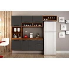 Imagem de Cozinha Compacta Suspensa 6 Portas 2 Gavetas - Liz - Chf Móveis - Carv