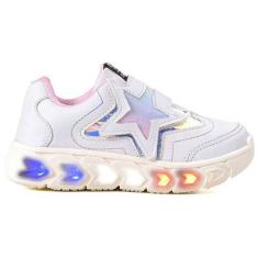 Imagem de Tenis Infantil De Led Meninas Estrela Holografico Casual - LIGHT, 22, 