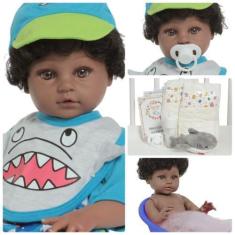 Imagem de Boneco Reborn Príncipe Tubarão Recém Nascido Corpo de Vinil - Cegonha 