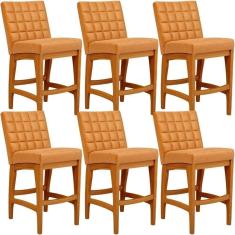 Imagem de Kit 06 Banquetas Baixa Cozinha Bancada L02 Whisky