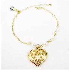 Imagem de Pulseira Delicada Coração Aparecida Folheado A Ouro 18k