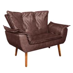 Imagem de Kit 01 Namoradeira e 01 Poltrona Giratória Opala Corano Base Estrela Cromada D'Rossi