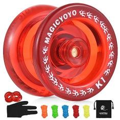Imagem de HUIOP Ioiô sem resposta para crianças Bola de ioiô com 5 cordas de reposição Luva Bolsa de armazenamento,ioiô de plástico