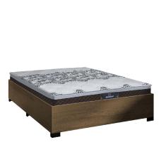 Imagem de Cama Box Casal Desmontável Colchão Molas Ensacadas com Euro IN New York 138x188x57cm Marrom/Branco/Cedro Gazin – Suporta até 120kg Por Pessoa