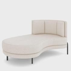 Imagem de Sofá Chaise Longue Sala de Estar Living Lucca Esquerdo D02 Linho Cru D-461 - Lyam Decor