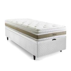 Imagem de Cama Box Baú Solteiro Amore, 74x96x203 cm, Molas Ensacadas, Branco - H