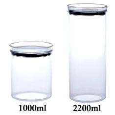 Imagem de 2 Potes Herméticos Redondo 1000ml e 2200ml para armazenamento de alimentos