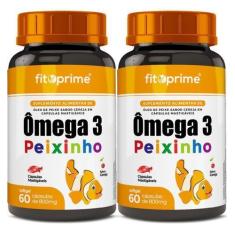 Imagem de Kit 2 Ômega 3 Peixinho Mastigável Sabor Cereja 60 Cápsulas - Fitoprime
