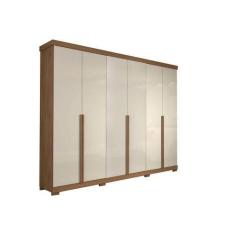 Imagem de Guarda Roupa Panan Guarapari 6 Portas C/ Pé Avelã/Off White