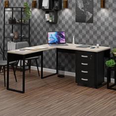 Imagem de Conjunto De Escritório Escrivaninha Em L E Gaveteiro Volante Netmobil