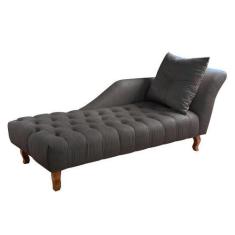 Imagem de Divã Chesterfield Anna Recamier 160cm Via Encanto Veludo Cinza Lado Di