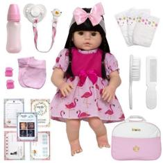 Imagem de Boneca Estilo Reborn Pode Molhar Lindos Acessórios Enxoval - Cegonha R
