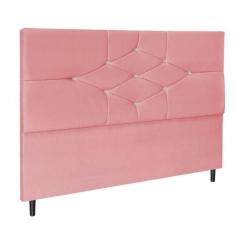 Imagem de Cabeceira Cama Solteiro 90 Cm Camboriú Suede Rosa E Frame