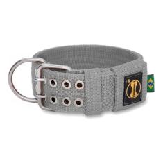 Imagem de Coleira Cachorro Grande Forte Coleira Amorosso Cor Cinza