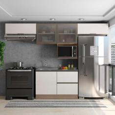 Imagem de Cozinha Modulada 5 Peças 5 Portas 3 Gavetas com Balcão para Pia Etna