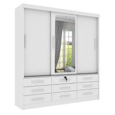 Imagem de Guarda-Roupa Casal Com Espelho Chicago Ii 3 Pt 9 Gv Neve