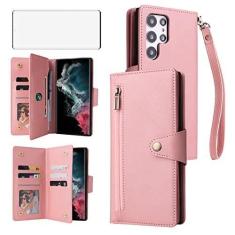 Imagem de Asuwish Capa de telefone para Samsung Galaxy S23 Ultra 5G capa carteira e protetor de tela de vidro temperado couro flip porta-cartão suporte acessórios celular S23Ultra 23S S 23 23Ultra 6,8 polegadas