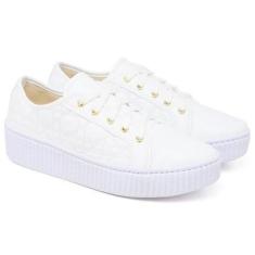 Imagem de Tênis Casual Feminino em Matelasse com Cadarço e Sola Borracha Leve-Feminino