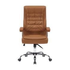 Imagem de Cadeira Big Mola Ensacada Escritório Presidente Giratória em Couro Sintetico com Nr17 Espresso Móvei Caramelo