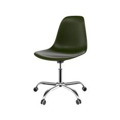 Imagem de cadeira eames e verde musgo e cromada