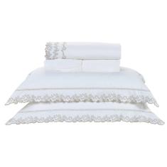 Imagem de Jogo de Lençol Casal 4 Peças 100% Algodão Percal 200 Fios Yara