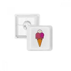 Imagem de White Red Melt Sweet Ice Cream padrão cone teclado mecânico PBT kit de atualização para jogos