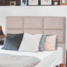 Imagem de Cabeceira Estofada Para Cama Box Casal 127x142 Swede Bege BF Colchões