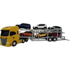 Imagem de Brinquedo Caminhão Iveco S-Way Cegonha Com 6 Jeep Renegade - Usual Bri