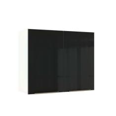 Imagem de Armário Aéreo Madesa Lux 80 cm 2 Portas - Branco/Preto