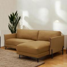 Imagem de Sofá Decorativo Karine 3 Lugares Sala de estar 230cm com Chaise Pés em