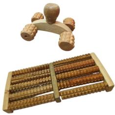 Imagem de Massageador Madeira Terapeutico Corpo Pescoço Costas Pés-Kit De Massag