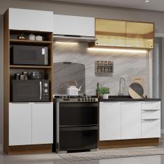 Imagem de Armário De Cozinha Completa 270cm Rustic/branco Stella Madesa 06 Rustic/branco