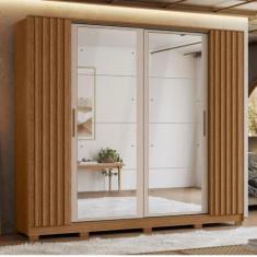 Imagem de Guarda Roupa Casal 8 Espelho 4 Portas 4 Gavetas Ripado Flex Jacaranda