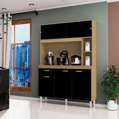 Imagem de Cozinha Ambiente Kit Duda 120 cm Damasco Preto - Poquema