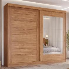 Imagem de Guarda-roupa Casal 2 Portas de Correr 8 Gavetas com Espelho 100% Mdf Siena Espresso Móveis Cinamomo