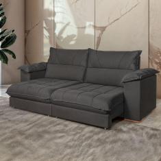 Imagem de Sofá Retrátil e Reclinável 2 Lugares 200cm Italia Cinza