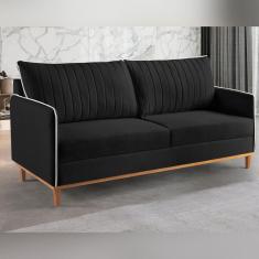 Imagem de Sofá Living 2 Lugares Persa Exala Sofisticação e Conforto. Preto